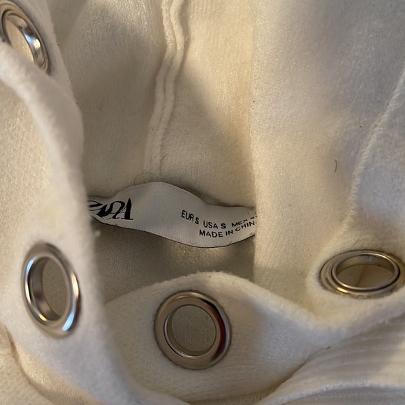 Zara white cropped sweater Sz small - Picture 4 of 6